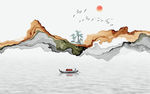 抽象轻奢山水画 tif分层
