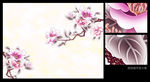 粉色国画风格牡丹花背景墙