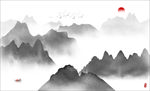 禅意水墨山水画