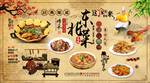 复古东北菜饭店背景墙