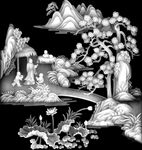 山水灰度图