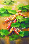 九鱼图中式装饰画