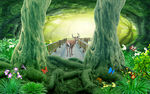 树林走道风景3d背景墙