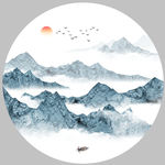 山水晶瓷画