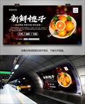 新鲜橙子灯箱挂画单页展板展架