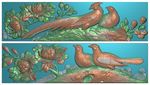 扫描图 新款长牡丹花鸟 精雕