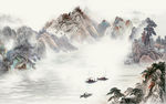中式中国风山水画 tif分层