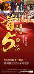 首付5%起买城轨房红金人气海报