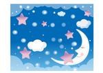 儿童房卡通月亮星星背景墙吊顶图
