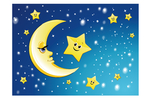 儿童房卡通月亮星星吊顶背景墙