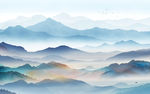 绚丽背景新山水画 tif分层