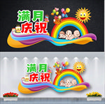 宝宝满月庆祝背景墙