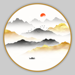金色山水画