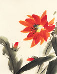 花卉水墨画