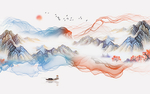 山水电视背景
