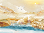 流水生财大理石背景墙