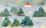 国潮山水装饰画