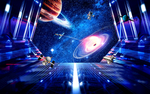 3D立体宇宙太空舱外星球背景墙