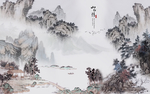 新中式水墨水背景