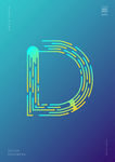 创意字母D渐变海报艺术