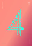 创意数字4渐变海报艺术