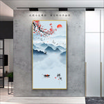 新中式禅意山水玄关画