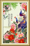 孔雀牡丹图