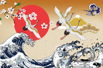 日本寿司背景墙装饰画