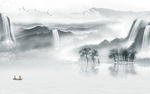 中式新客厅山水画 tif分层