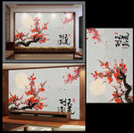 天道酬勤傲雪寒梅背景墙