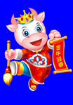 牛年门画牛年门贴卡通牛