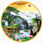 迎客松山水装饰画
