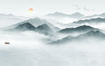 中式 现代新山水画 TIF分层