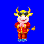 卡通牛牛年门画牛年门贴