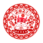 牛年 新年 喜庆 红色 剪纸