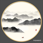 水墨意境山水装饰画