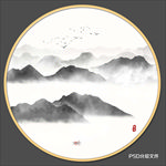 圆形山水画