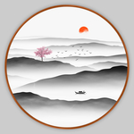 水墨山