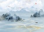 新中式山水石纹山水风清云静