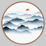 圆形山水画