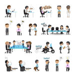 卡通商务白领矢量图