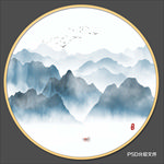 意境水墨山水画