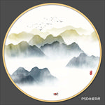 圆形山水画