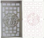 镂空福字花格通花线雕精雕图矢量