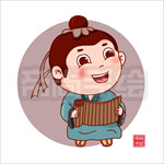 卡通古代书生状元