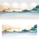 现代新中式水墨山水电视背景墙