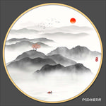 圆形山水画
