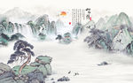 山水情背景墙