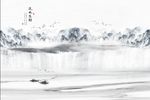 中式石纹瀑布山水流水生财背景墙