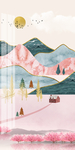 简约大理石纹山水装饰画